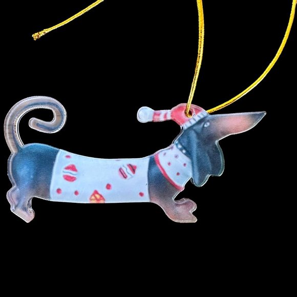 Dachshund Ornament New Gift tag hanger Doxie Weenie Dog Weiner German Pup - Picture 7 of 12